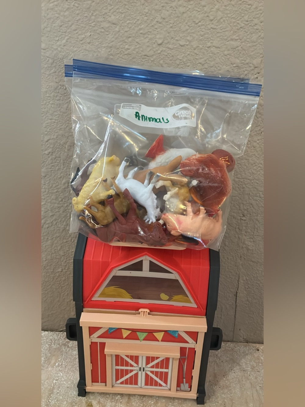 Red Barn Playset with Assorted Animal Figures - Kids Toys
